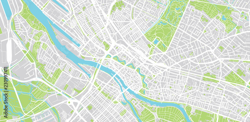 Urban vector city map of Bremen, Germany