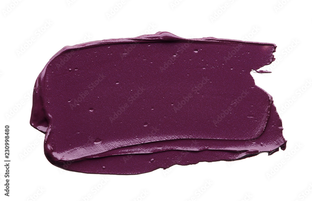 Smear of burgundy red acrylic paint isolated on white Smear of burgundy red acrylic paint isolated on white