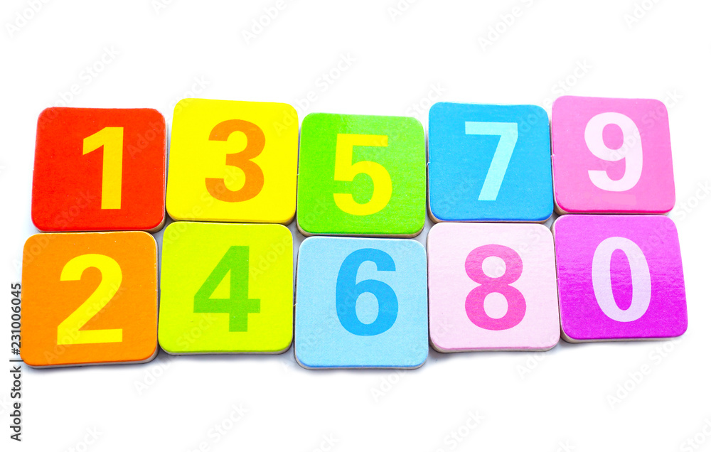 Math Number colorful on white background : Education study mathematics learning teach concept. Math Number colorful on white background : Education study mathematics learning teach concept.