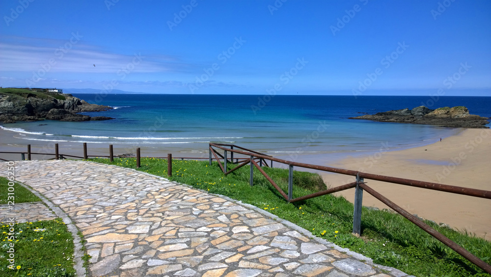 Landscape of the beach in Tapia de Casariego - Asturias, Spain