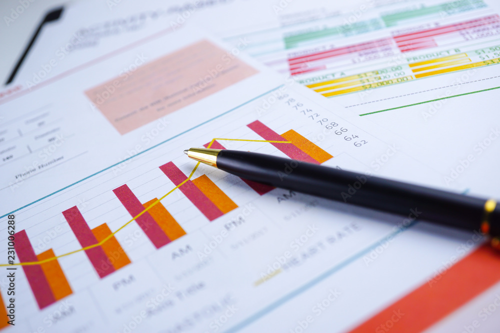 Charts Graphs spreadsheet paper. Financial development, Banking Account, Statistics, Investment Analytic research data economy, Stock exchange trading, Business office company meeting concept. Charts Graphs spreadsheet paper. Financial development, Banking Account, Statistics, Investment Analytic research data economy, Stock exchange trading, Business office company meeting concept.