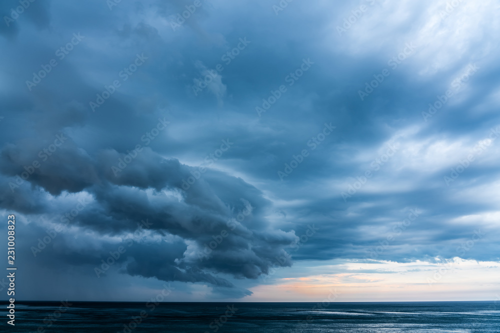 Storm Clouds Gathering Over Ocean