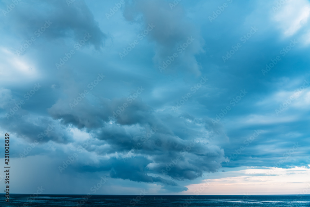 Storm Clouds Gathering Over Ocean