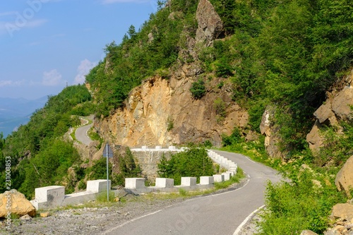 Mountain road SH22, between Fierza and Fushe-Arrez, Qark Shkodra, Albania, Europe photo