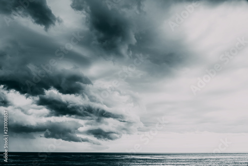 Storm Clouds Gathering Over Ocean