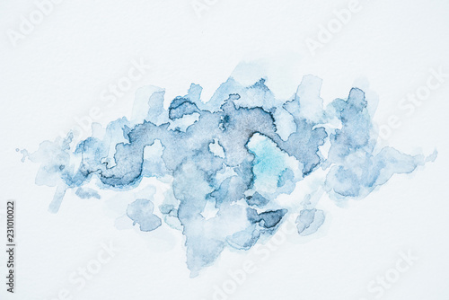 abstract decorative background with blue watercolor blots