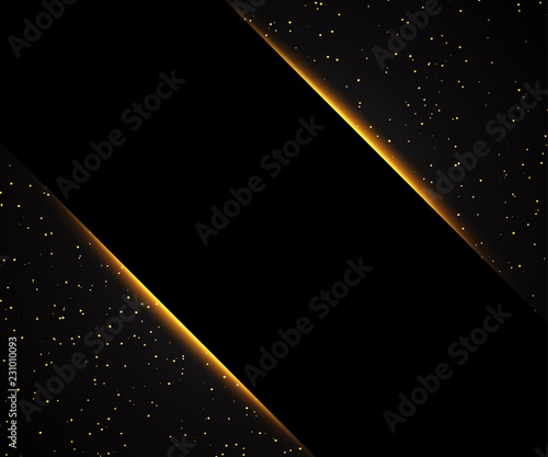 Luxury black and gold background. Design for presentation, concert, show