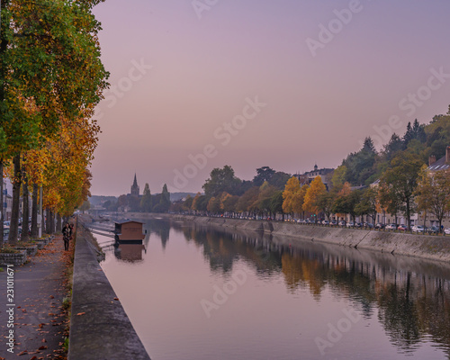 Fall scenes in Laval France along Mayenne river