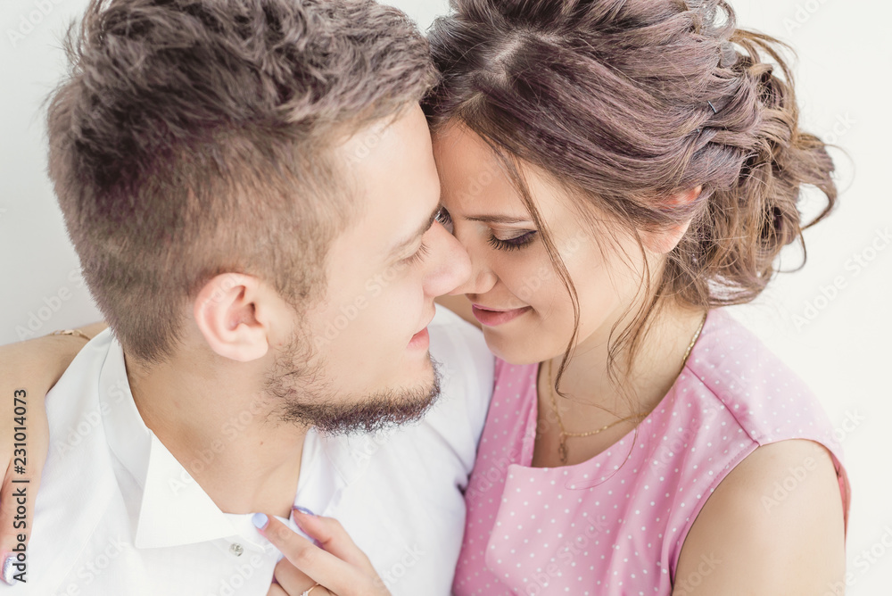 loving happy couple embracing, close up, love and smile, romantic relationship loving happy couple embracing, close up, love and smile, romantic relationship