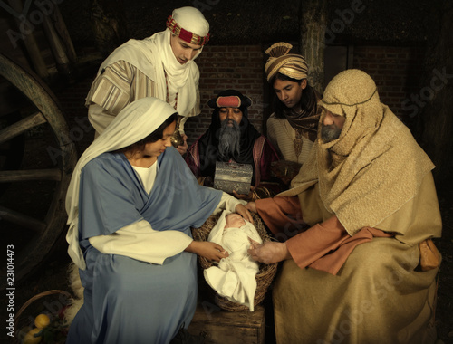 Fotografie Christmas scene with wisemen