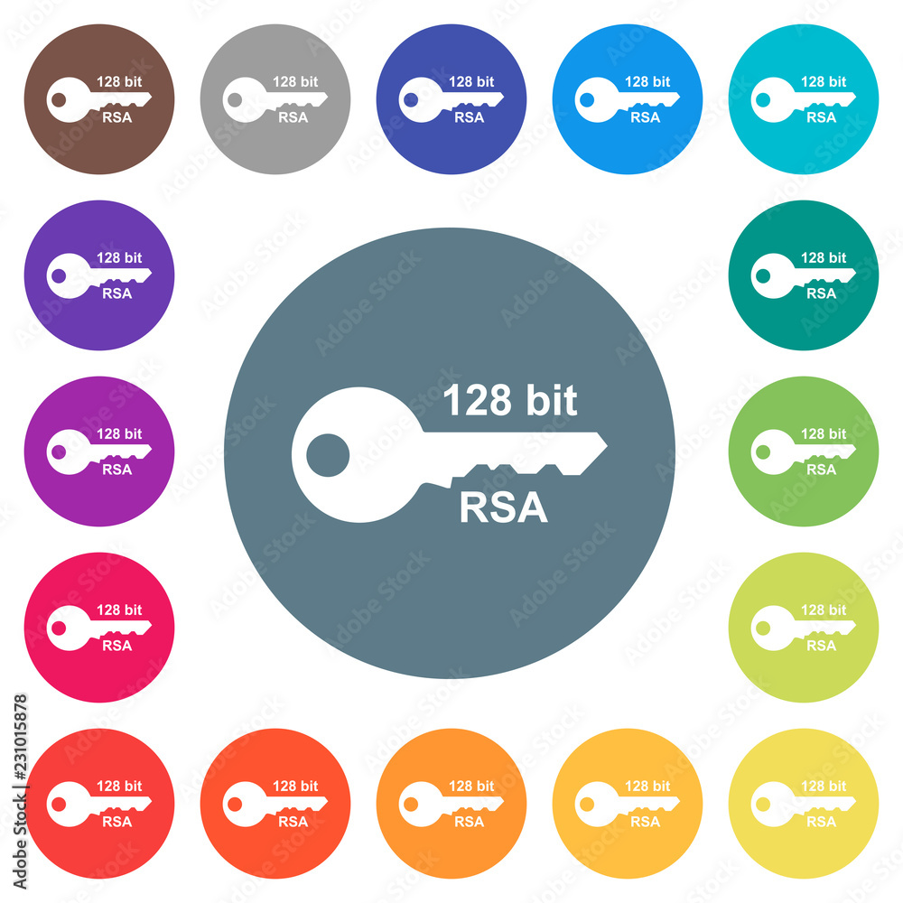 128 bit rsa encryption flat white icons on round color backgrounds 128 bit rsa encryption flat white icons on round color backgrounds