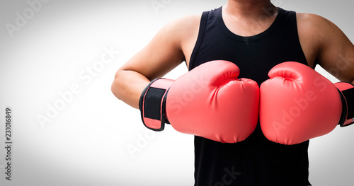Fighting man with boxing gloves © thawornnurak