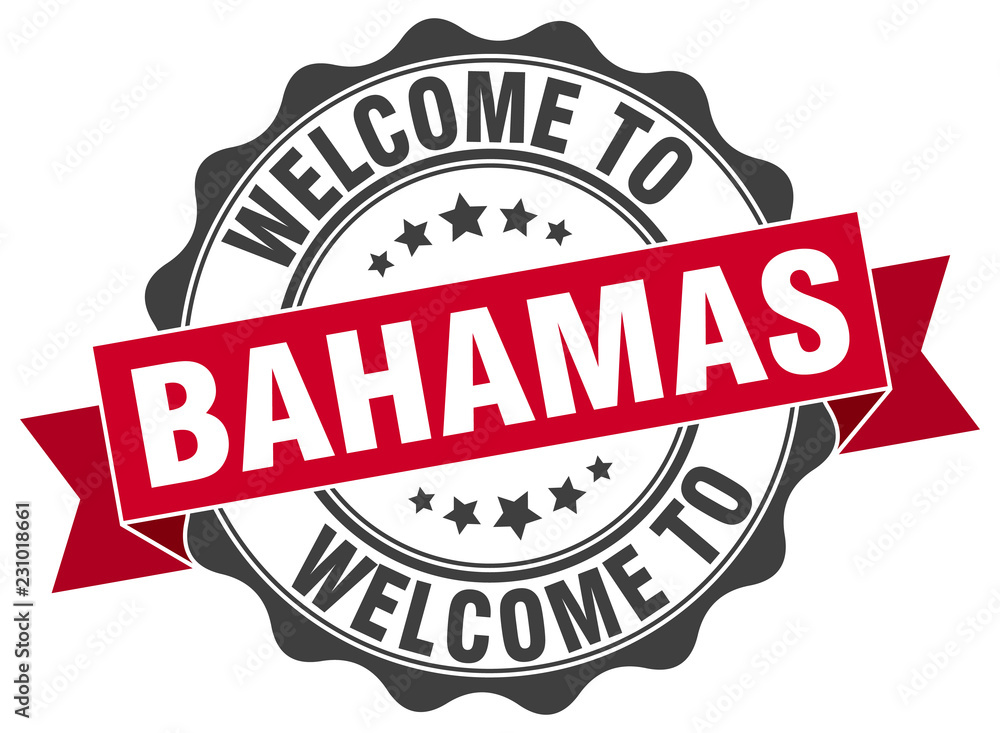 Fototapeta premium Bahamas round ribbon seal