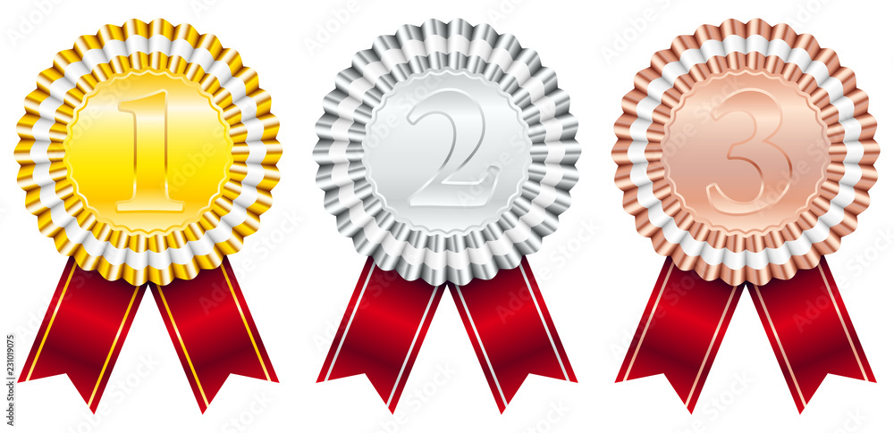 Stripe Red And Silver Ribbons