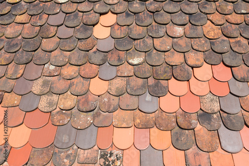 german vintage roof tiles background