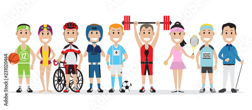 Set of people related to the different sports