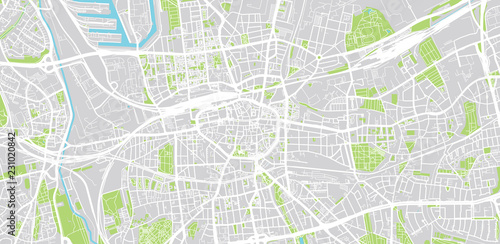 Urban vector city map of Dortmund, Germany