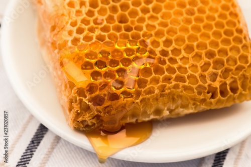 Honeycomb on plate.