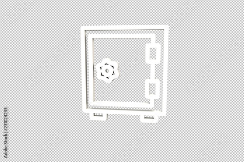 3D illustration of Treasury, light color with transparent background.