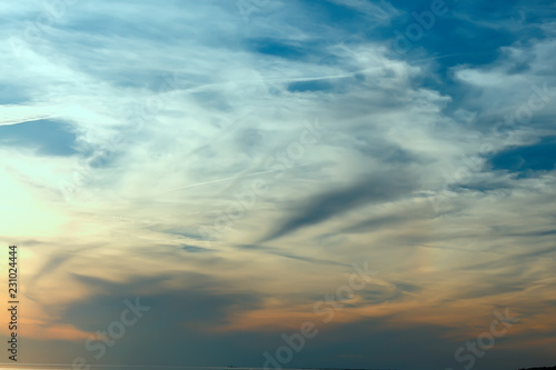 Fototapeta Naklejka Na Ścianę i Meble -  clouds blue sky / background clean blue sky with white clouds concept purity and freshness of nature