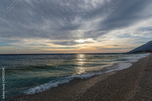 Colorful sunset over the sea. Beautiful landscape