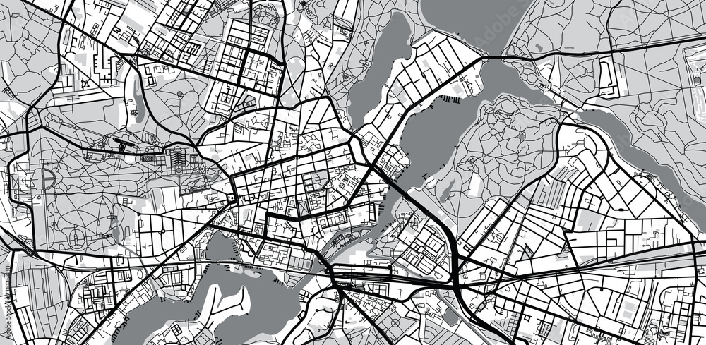 Fototapeta Urban vector city map of Potsdam, Germany