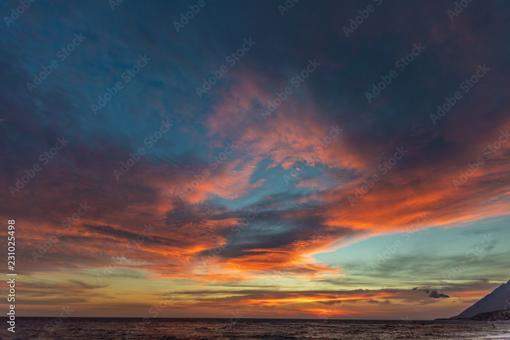 Fototapeta premium Colorful sunset over the sea. Beautiful landscape
