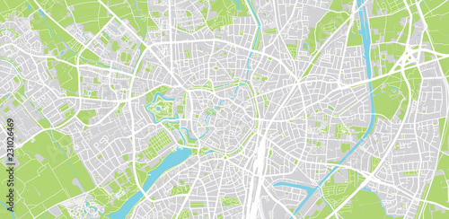 Urban vector city map of Munster  Germany