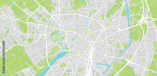 Urban vector city map of Munster, Germany