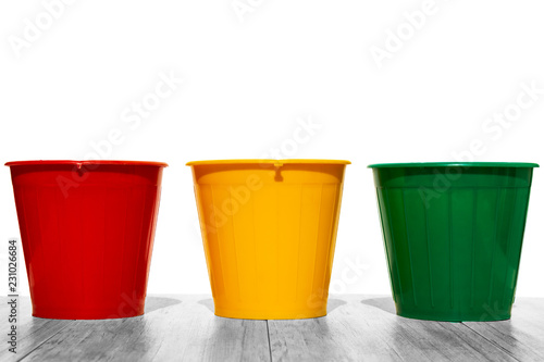 flower pots. three empty plastic pots © Владимир Солдатов