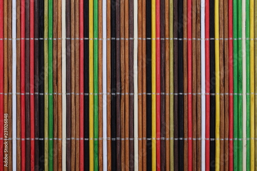 Fototapeta Naklejka Na Ścianę i Meble -  colorful stripe bamboo wall texture background