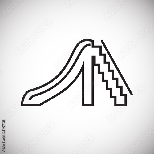 Ice slide thin line on white background icon