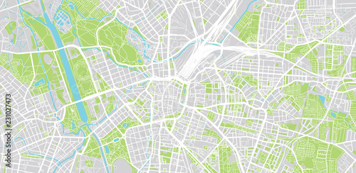 Urban vector city map of Leipzig, Germany