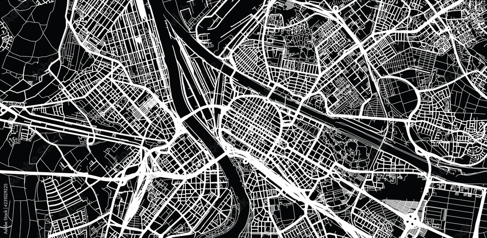 Fototapeta Mapa miasta wektor miejskich Mannheim, Niemcy