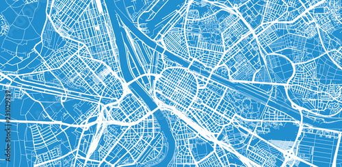 Urban vector city map of Mannheim, Germany