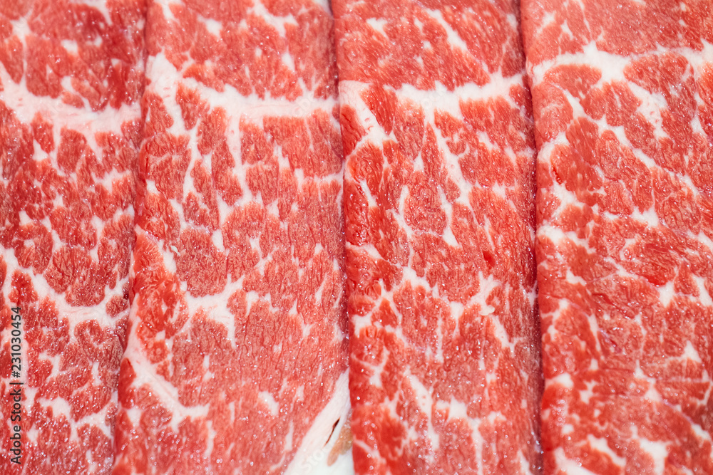 Close up Beef slides Japanese style Barbecue or barbequev for meat grill. Close up Beef slides Japanese style Barbecue or barbequev for meat grill.
