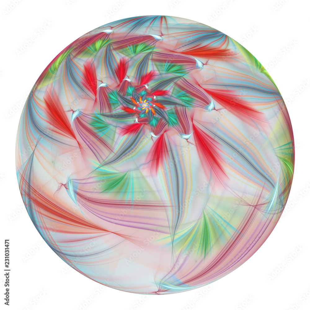 Beautiful exotic flower in crystal sphere. Fantasy red and green fractal design. Psychedelic digital art. 3D rendering. Beautiful exotic flower in crystal sphere. Fantasy red and green fractal design. Psychedelic digital art. 3D rendering.