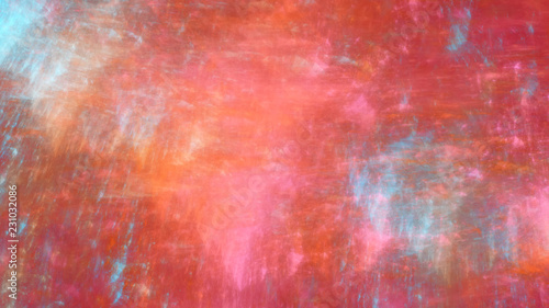 Chaotic orange and blue brush strokes. Abstract grunge texture. Fractal background. 3d rendering.