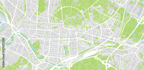Urban vector city map of Karlsruhe, Germany