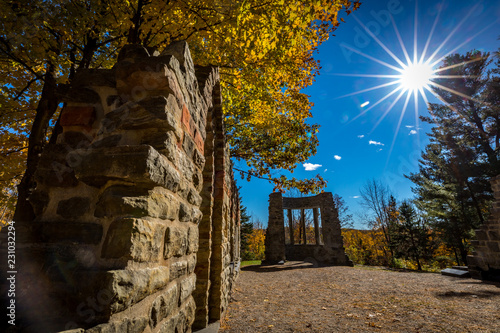 The abbey ruins at the Mackenzie King estate in the Gatineau park, Quebec  Canada photo