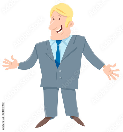 funny man cartoon character in suit