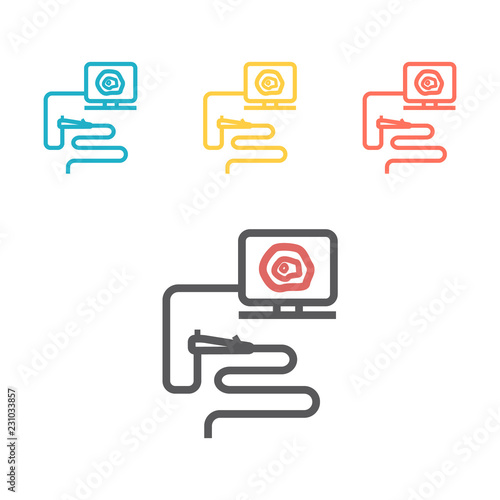 Endoscopy Line Icon. Vector sign for web graphic.
