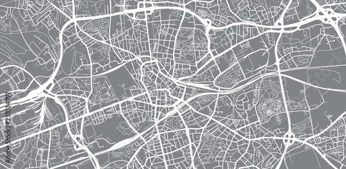 Urban vector city map of Bochum, Germany