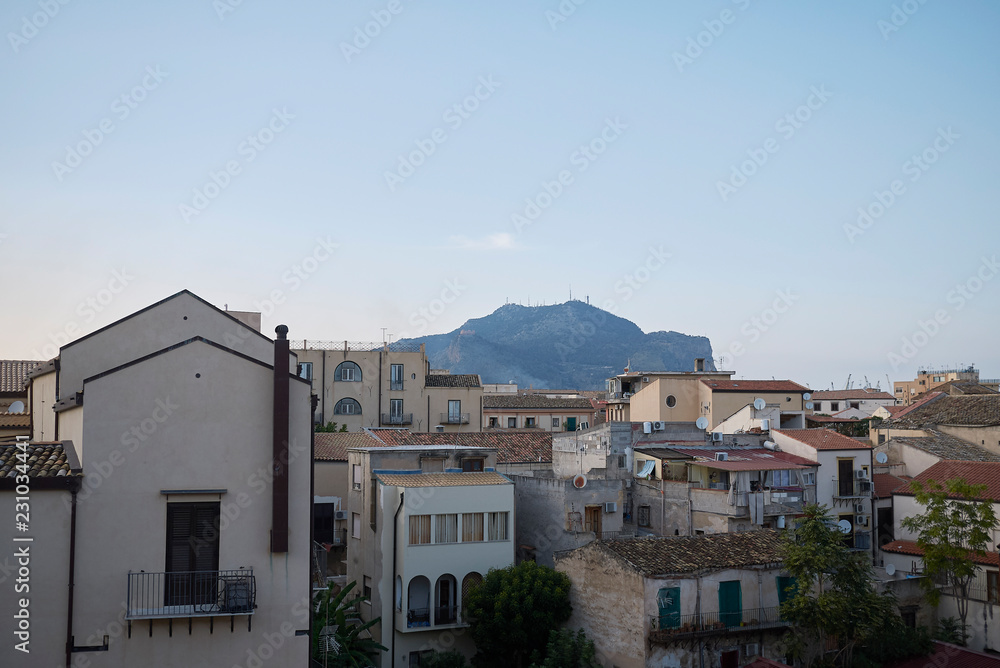 Palermo, Italy - September 06, 2018 : View of Palermo from Palazzo Ajutamicristo