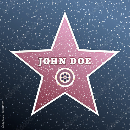 Actor's star on the background of marble tiles. Vector