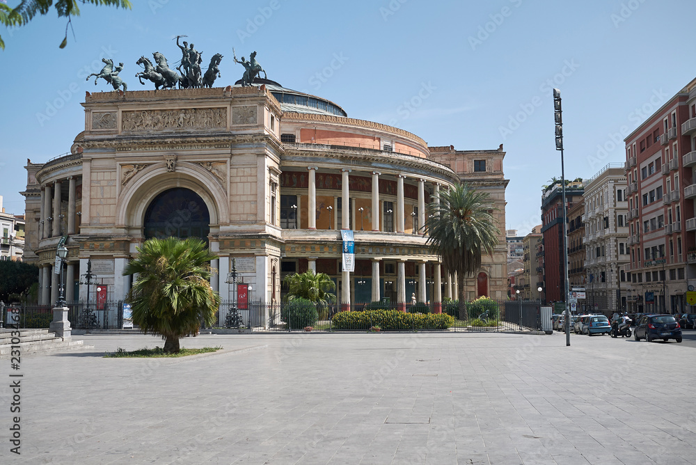 Palermo, Italy - September 07, 2018 : View of Teatro Politeama