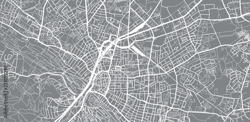 Urban vector city map of Bielefeld, Germany
