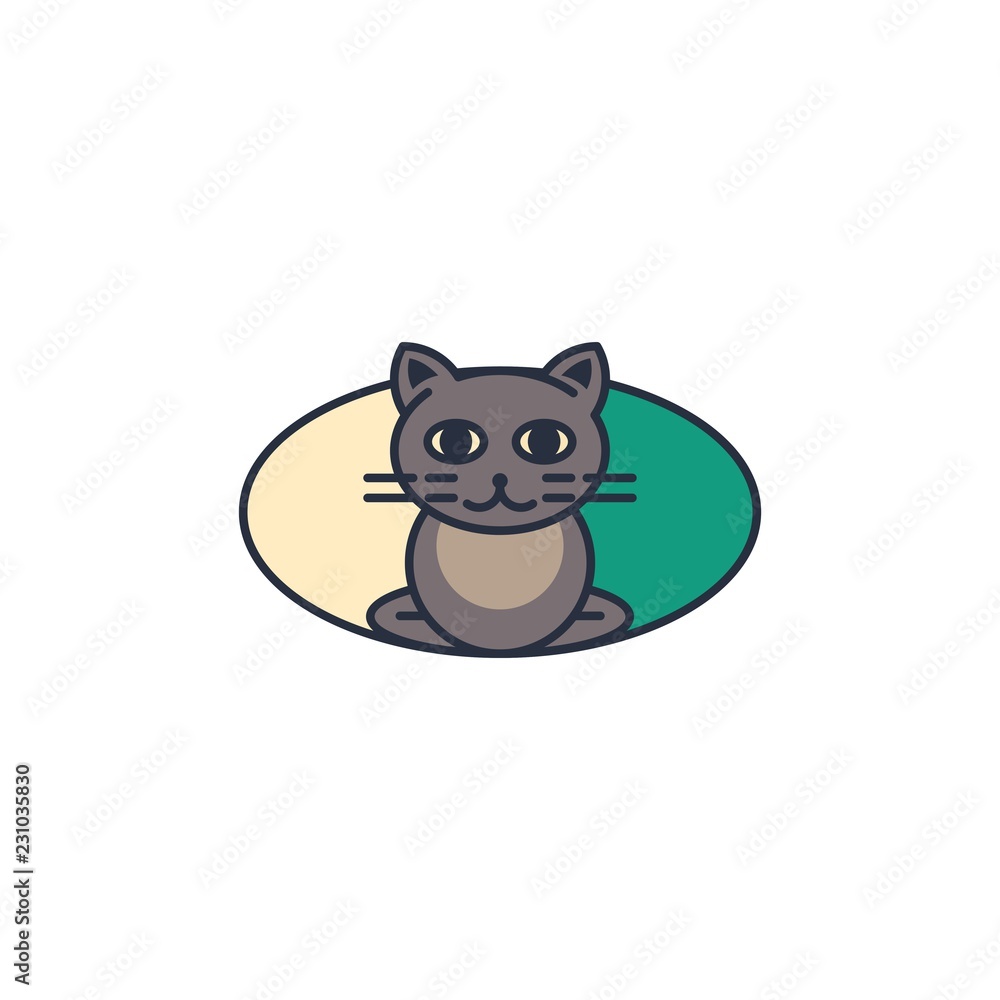Fototapeta premium Cat Cartoon Animal Pet Illustration Icon Logo Design Template Element Vector