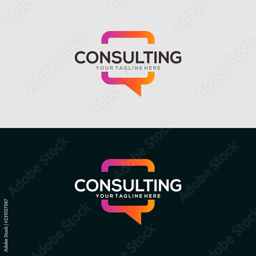 Consult or Communication logo design concept, Business logo design