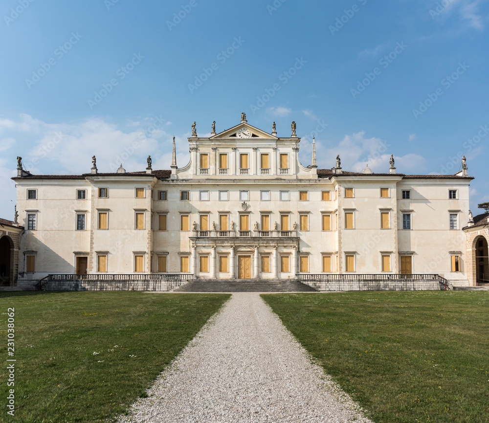 The facade of the Villa Manin at Passariano, Udine, Italy